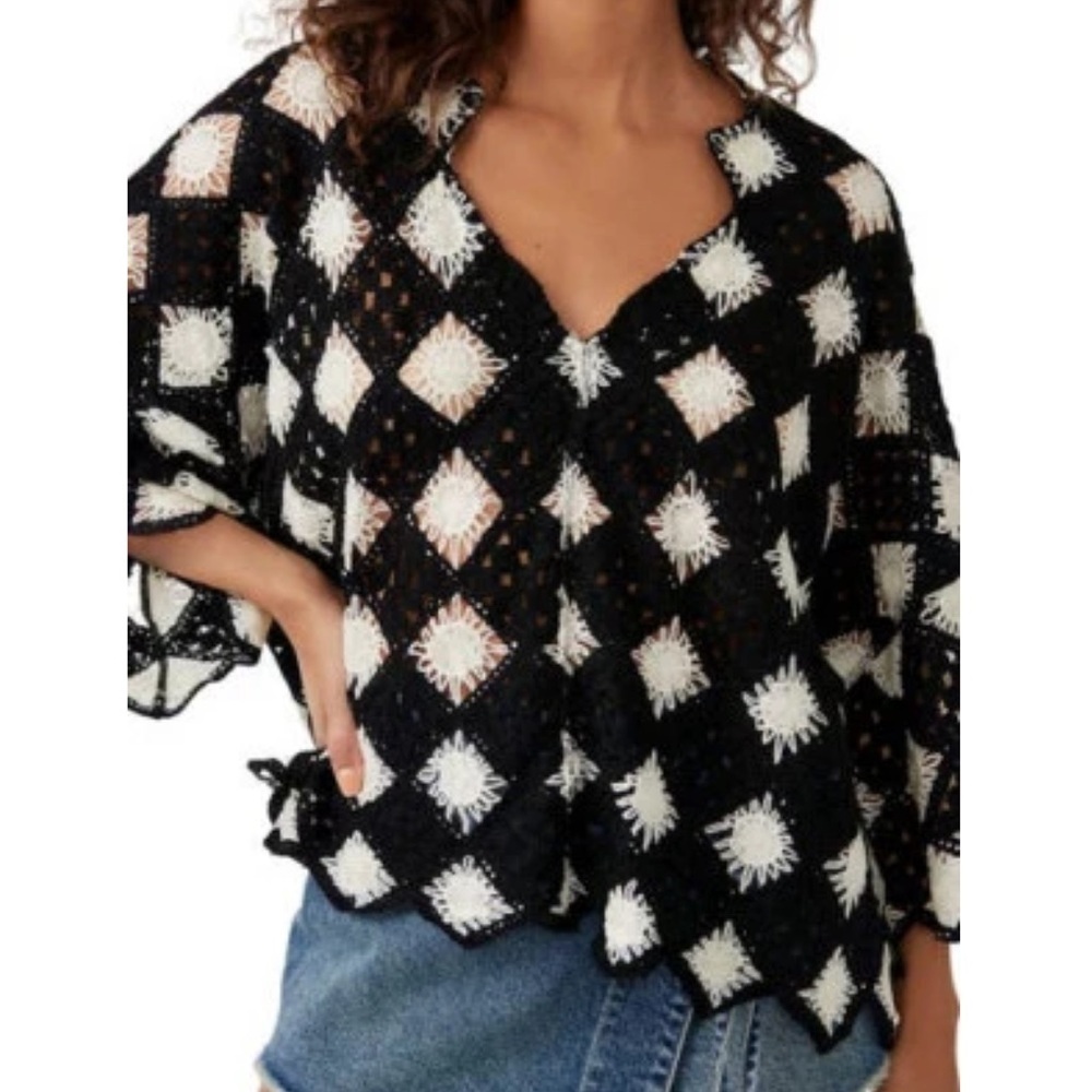 Free People Beach House Crochet Top Size XS